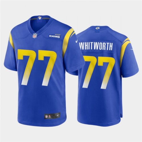 6861e0ff47f4f_1 Men's Los Angeles Rams #77 Andrew Whitworth 2020 Royal Stitched Jersey