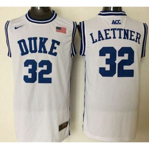 6861e11d9f578_1 Blue Devils #32 Christian Laettner White Basketball New Stitched NCAA Jersey