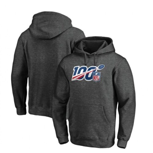 6861e18892f66_1 Men's NFL 100th Season Grey Pullover Hoodie