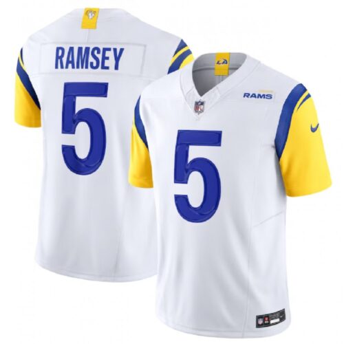 6861e1b2a3633_1 Men's Los Angeles Rams #5 Jalen Ramsey White 2023 F.U.S.E. Vapor Untouchable Limited Stitched Football Jersey