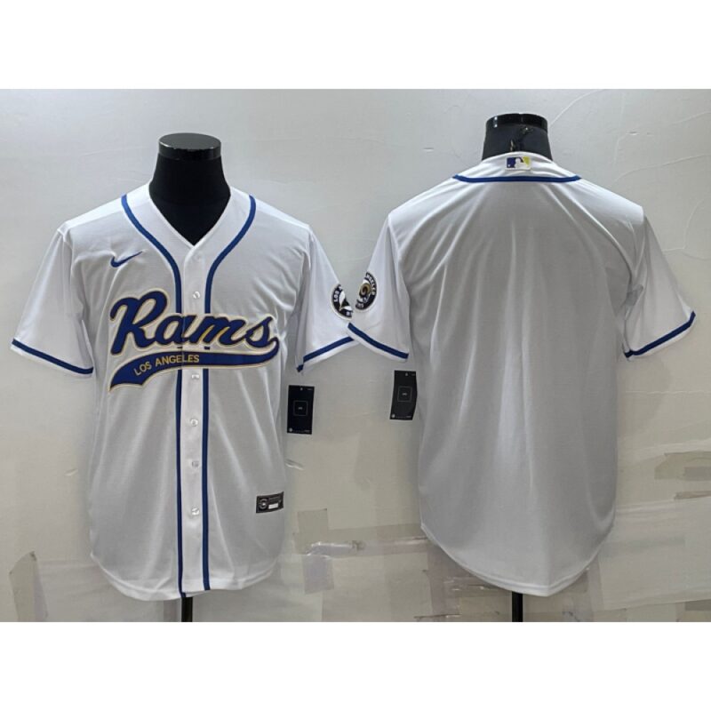 6861e1cd83102_1 Men's Los Angeles Rams Blank White With Patch Cool Base Stitched Baseball Jersey