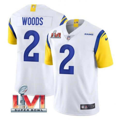 6861e22427d12_1 Men's Los Angeles Rams #2 Robert Woods 2022 White Super Bowl LVI Vapor Limited Stitched Jersey