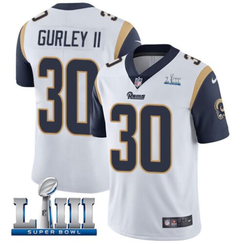 6861e24a933fa_1 Men's Los Angeles Rams #30 Todd Gurley II White Super Bowl LIII Vapor Untouchable Limited Stitched NFL Jersey