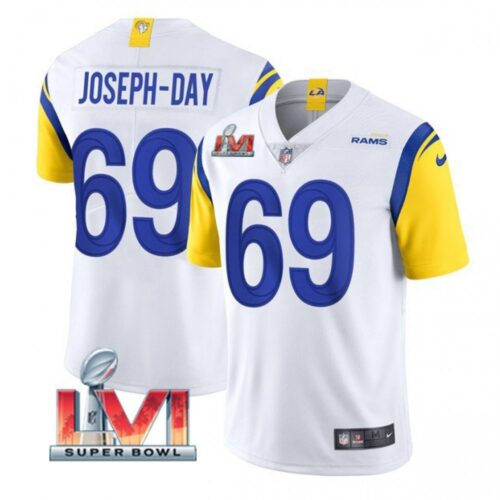 6861e27956a9c_1 Men's Los Angeles Rams #69 Sebastian Joseph-Day 2022 White Super Bowl LVI Vapor Limited Stitched Jersey
