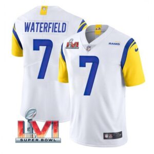 6861e27d88ac4_1 Men's Los Angeles Rams #7 Bob Waterfield 2022 White Super Bowl LVI Vapor Limited Stitched Jersey