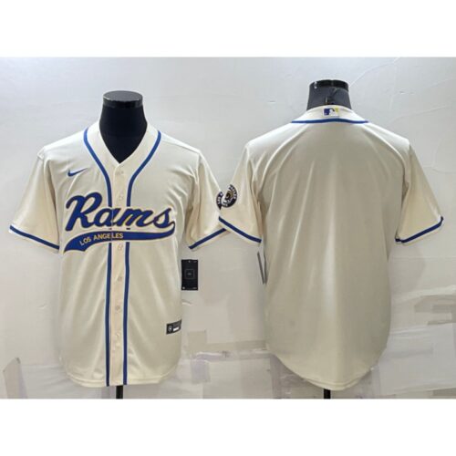 6861e28141688_1 Men's Los Angeles Rams Blank Bone Cool Base Stitched Baseball Jersey