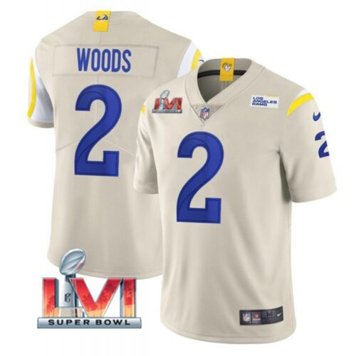 6861e29b8c5c7_1 Men's Los Angeles Rams #2 Robert Woods 2022 Bone Super Bowl LVI Vapor Limited Stitched Jersey