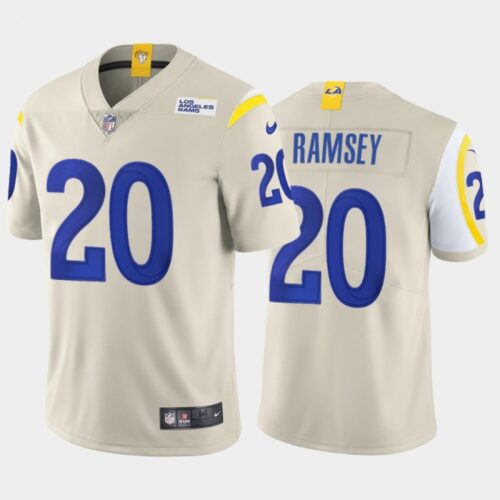 6861e2a400a80_1 Men's Los Angeles Rams #20 Jalen Ramsey 2020 Bone Vapor Untouchable Limited Stitched Jersey