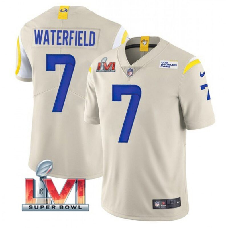 6861e2debccdd_1 Men's Los Angeles Rams #7 Bob Waterfield 2022 Bone Super Bowl LVI Vapor Limited Stitched Jersey