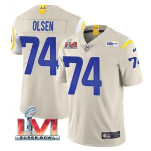 6861e2e265ddc_1 Men's Los Angeles Rams #74 Merlin Olsen 2022 Bone Super Bowl LVI Vapor Limited Stitched Jersey