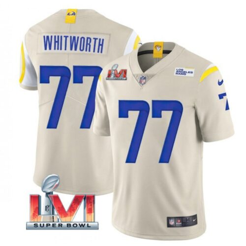 6861e2e6197cb_1 Men's Los Angeles Rams #77 Andrew Whitworth 2022 Bone Super Bowl LVI Vapor Limited Stitched Jersey