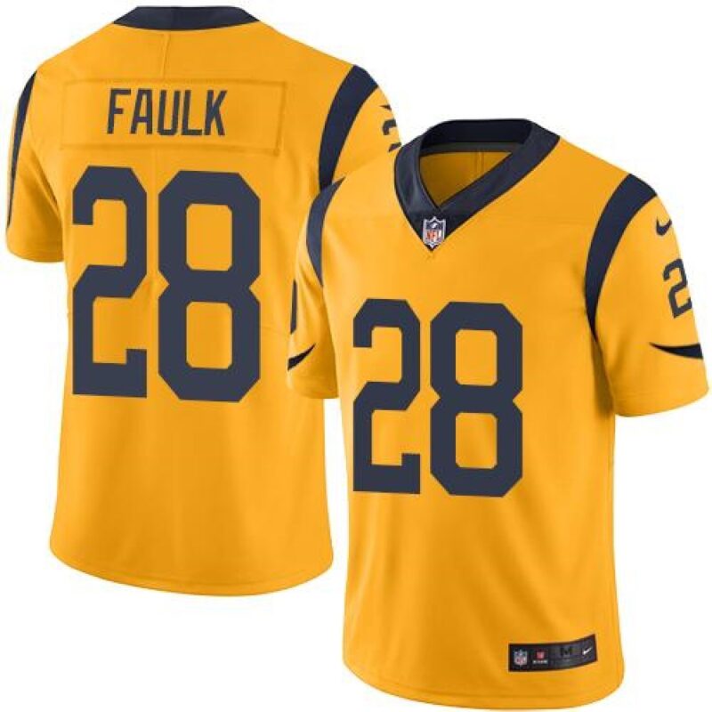 6861e362aab78_1 Rams #28 Marshall Faulk Gold Men's Stitched NFL Limited Rush Jersey