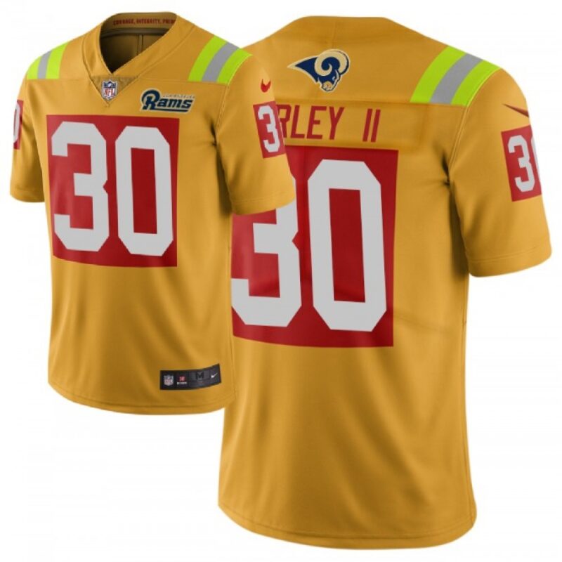 6861e36a09c6d_1 Men's Los Angeles Rams #30 Todd Gurley II Gold 2019 City Edition Limited Stitched NFL Jersey