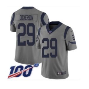6861e3a48eacc_1 Men's Los Angeles Rams #29 Eric Dickerson 2019 Gray 100th season Inverted Legend NFL Jersey