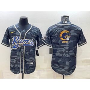 6861e3cd2d2db_1 Men's Los Angeles Rams Grey Camo Team Big Logo With Patch Cool Base Stitched Baseball Jersey