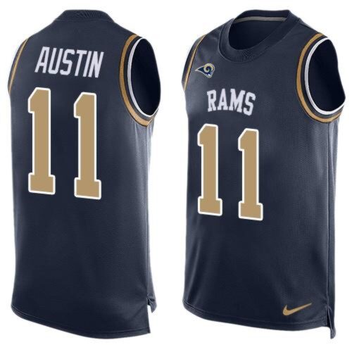 6861e4092d9be_1 Rams #11 Tavon Austin Navy Blue Team Color Men's Stitched NFL Limited Tank Top Jersey