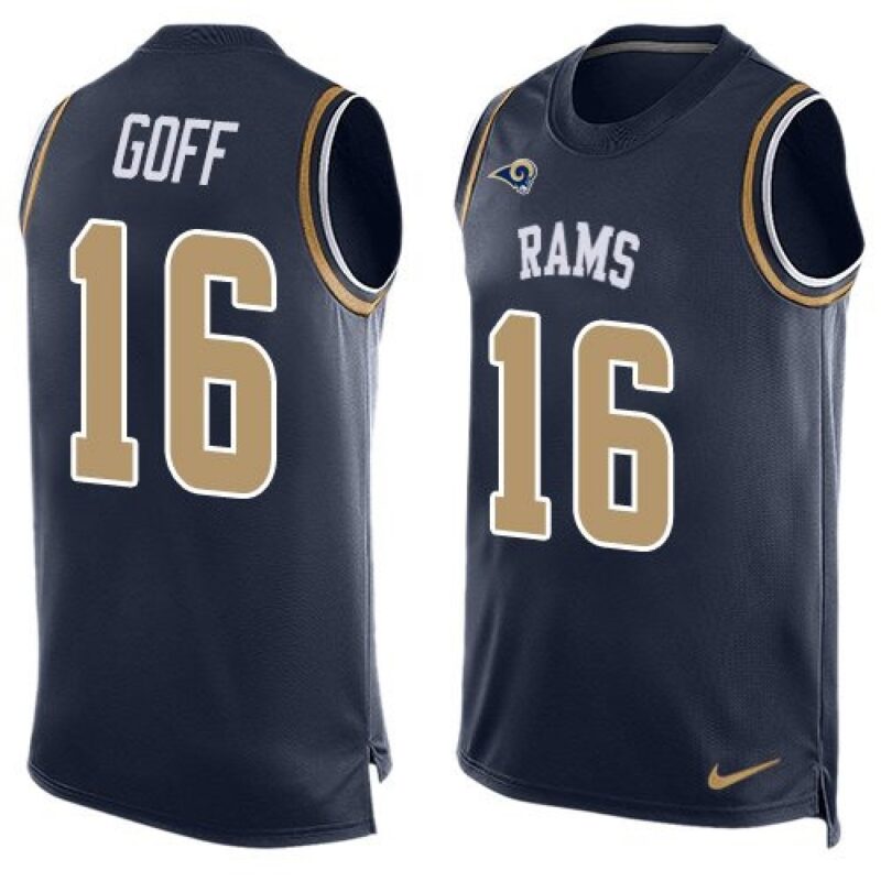 6861e42285b8f_1 Rams #16 Jared Goff Navy Blue Team Color Men's Stitched NFL Limited Tank Top Jersey