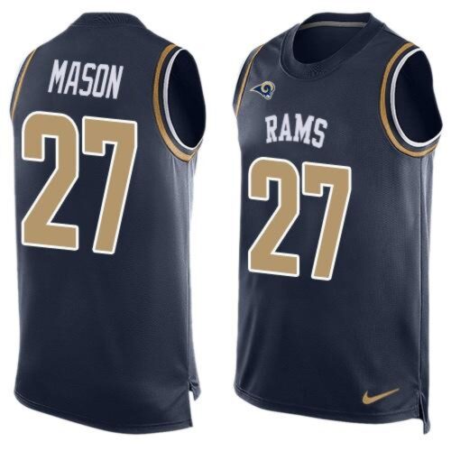 6861e45469a82_1 Rams #27 Tre Mason Navy Blue Team Color Men's Stitched NFL Limited Tank Top Jersey