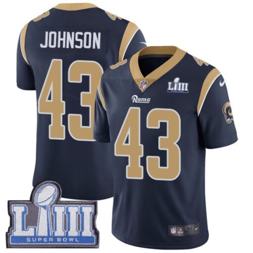 6861e47dcfe5a_1 Men's Los Angeles Rams #43 John Johnson Navy Blue Super Bowl LIII Vapor Untouchable Limited Stitched NFL Jersey