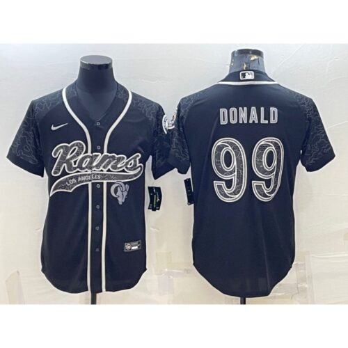 6861e4e3b668a_1 Men's Los Angeles Rams #99 Aaron Donald Black Reflective With Patch Cool Base Stitched Baseball Jersey