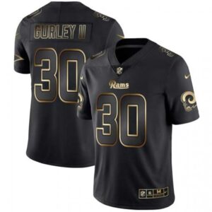6861e4f421690_1 Men's Los Angeles Rams #30 Todd Gurley II 2019 Black Gold Edition Stitched NFL Jersey