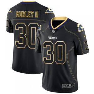 6861e56b463d3_1 Men's Los Angeles Rams #30 Todd Gurley II NFL 2018 Lights Out Black Color Rush Limited Jersey