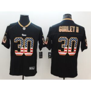 6861e56e9aaf7_1 Men's Los Angeles Rams #30 Todd Gurley II 2018 Black USA Flag Color Rush Limited Fashion NFL Stitched Jersey