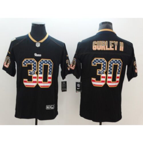 6861e56e9aaf7_1 Men's Los Angeles Rams #30 Todd Gurley II 2018 Black USA Flag Color Rush Limited Fashion NFL Stitched Jersey