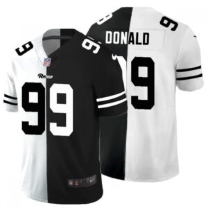 6861e5aab7d78_1 Men's Los Angeles Rams #99 Aaron Donald Black & White Split Limited Stitched Jersey