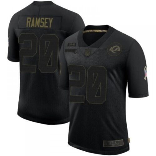 6861e5b13a788_1 Men's Los Angeles Rams #20 Jalen Ramsey Black 2020 Salute To Service Limited Stitched Jersey