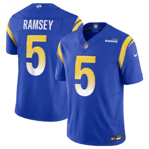 6861e5c56eaa1_1 Men's Los Angeles Rams #5 Jalen Ramsey Blue 2023 F.U.S.E. Vapor Untouchable Limited Stitched Football Jersey