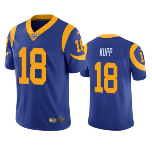 6861e5e08fb36_1 Men's Los Angeles Rams #18 Cooper Kupp Blue 2019 100th Season Vapor Untouchable Limited Stitched NFL Jersey