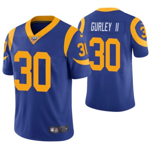 6861e5ee26ef9_1 Men's Los Angeles Rams #30 Todd Gurley II Blue 2019 100th Season Vapor Untouchable Limited Stitched NFL Jersey