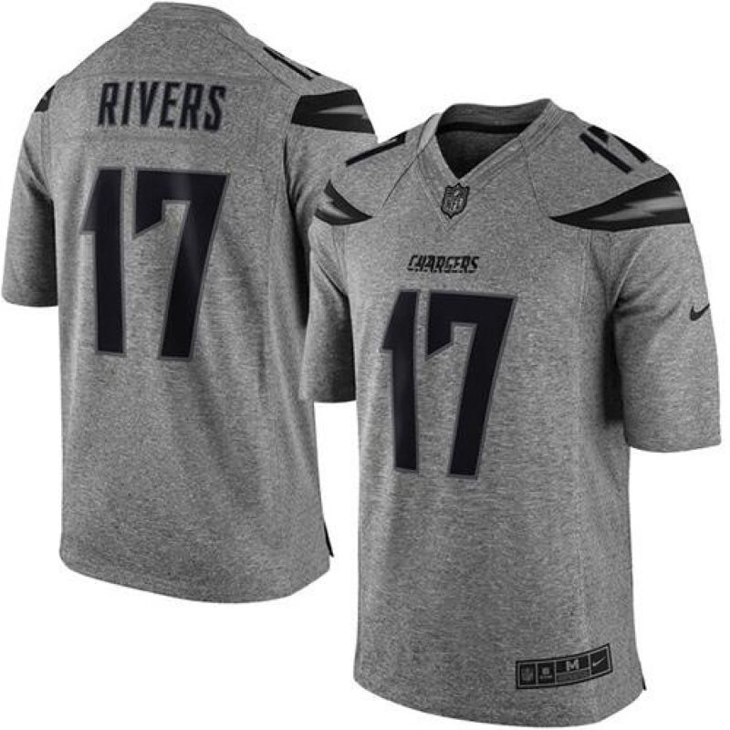 6861e76b54c33_1 Chargers #17 Philip Rivers Gray Men's Stitched NFL Limited Gridiron Gray Jersey