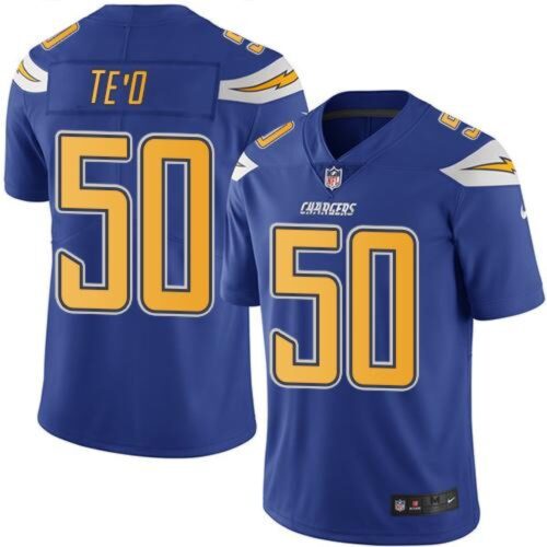 6861e91f67558_1 Chargers #50 Manti Te'o Electric Blue Men's Stitched NFL Limited Rush Jersey