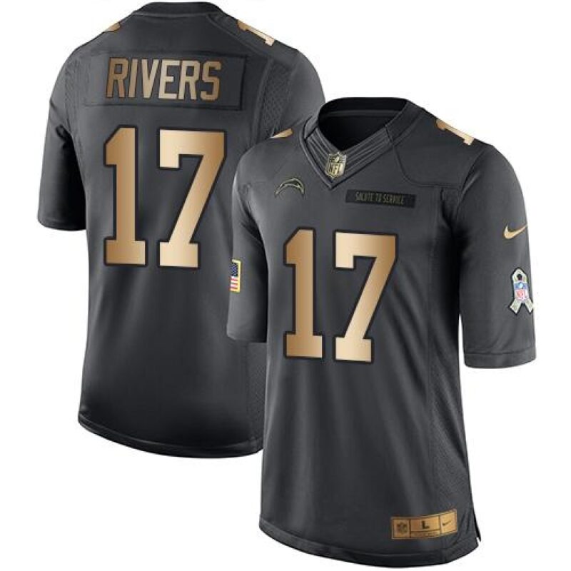 6861ea66b9f8b_1 Chargers #17 Philip Rivers Black Men's Stitched NFL Limited Gold Salute To Service Jersey