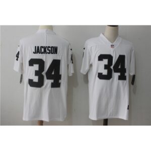 Men's  Oakland Raiders #34 Bo Jackson White Stitched NFL Vapor Untouchable Limited Jersey