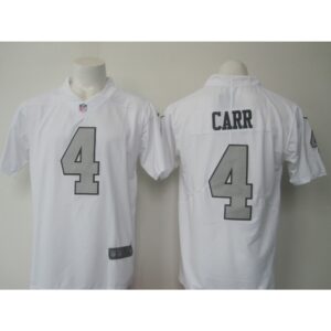 6861eaecf1e9b_1 Men's Raiders #4 Derek Carr White Limited Rush Stitched NFL Jersey