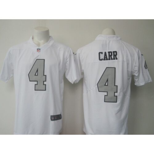 6861eaecf1e9b_1 Men's Raiders #4 Derek Carr White Limited Rush Stitched NFL Jersey