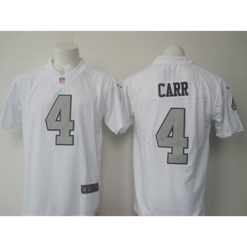 6861eaecf1e9b_1 Men's Raiders #4 Derek Carr White Limited Rush Stitched NFL Jersey