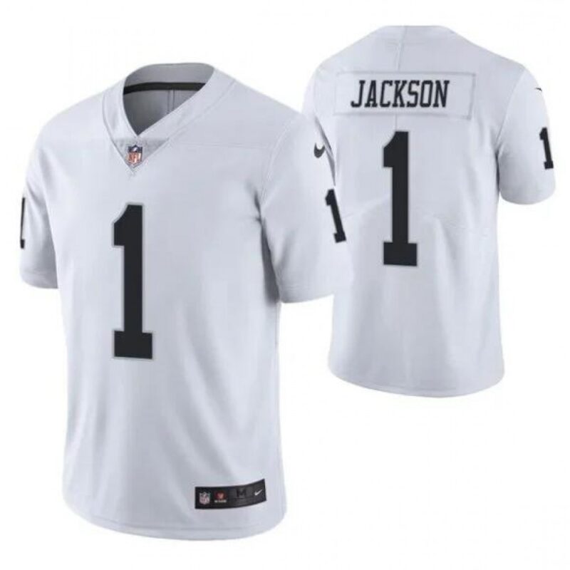 6861ec7a5e79b_1 Men's Las Vegas Raiders #1 DeSean Jackson White Vapor Limited Stitched Jersey
