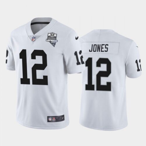 6861ec93b3d52_1 Men's Las Vegas Raiders #12 Zay Jones White 2020 Inaugural Season Vapor Limited Stitched Jersey