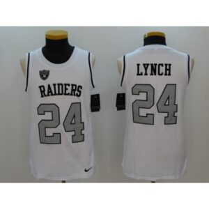 6861ecfd51ae7_1 Men's Oakland Raiders #24 Marshawn Lynch White Stitched NFL Limited Tank Top Jersey