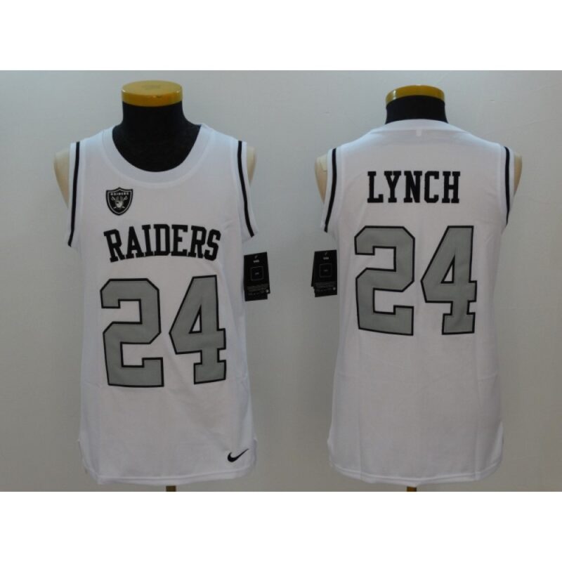 6861ecfd51ae7_1 Men's Oakland Raiders #24 Marshawn Lynch White Stitched NFL Limited Tank Top Jersey