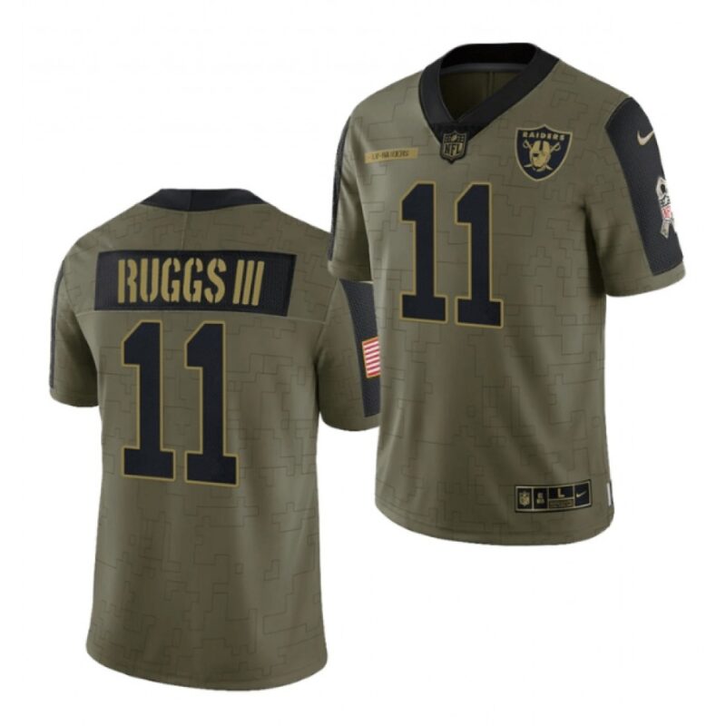 6861ee2295b5e_1 Men's Las Vegas Raiders #11 Henry Ruggs III 2021 Olive Salute To Service Limited Stitched Jersey