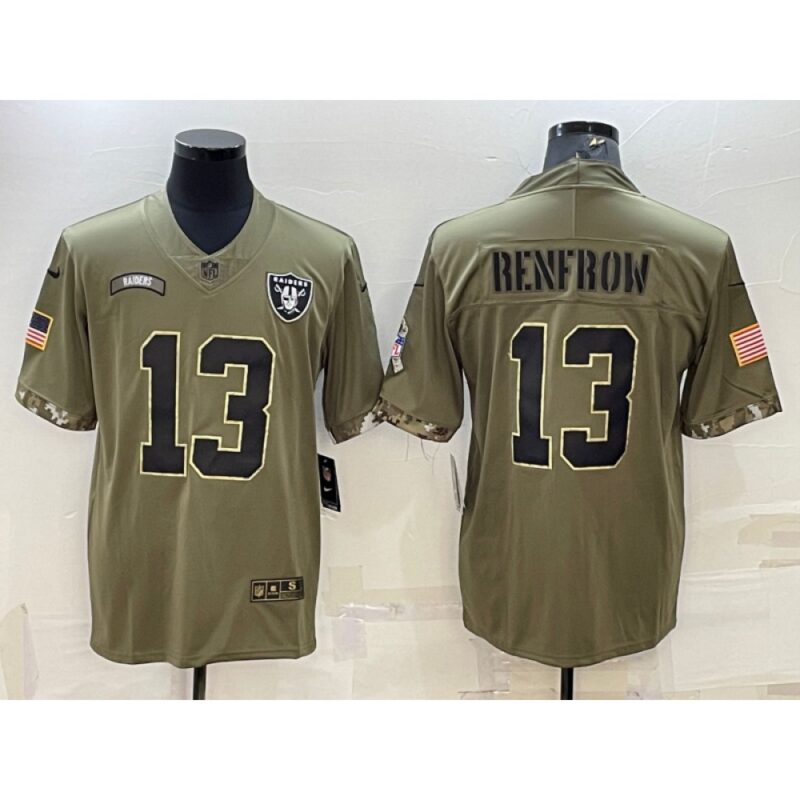 6861ee2624eb8_1 Men's Las Vegas Raiders #13 Hunter Renfrow 2022 Olive Salute To Service Limited Stitched Football Jersey
