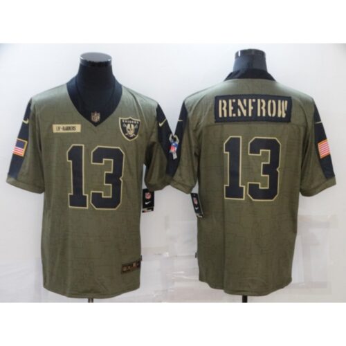6861ee2cb96f7_1 Men's Las Vegas Raiders #13 Hunter Renfrow 2021 Olive Salute To Service Limited Stitched Jersey