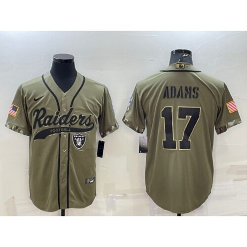6861ee8ee9a00_1 Men's Las Vegas Raiders #17 Davante Adams 2022 Olive Salute to Service Cool Base Stitched Baseball Jersey