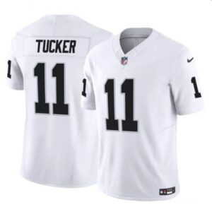 6861eebfa3bbb_1 Men's Las Vegas Raiders #11 Tre Tucker White 2023 F.U.S.E Vapor Untouchable Stitched Football Jersey