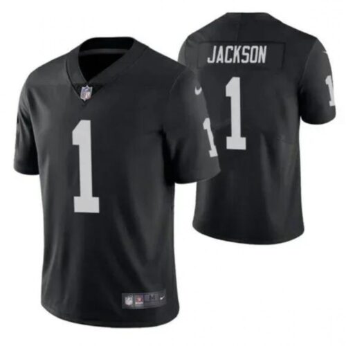 6861f06403d45_1 Men's Las Vegas Raiders #1 DeSean Jackson Black Vapor Limited Stitched Jersey